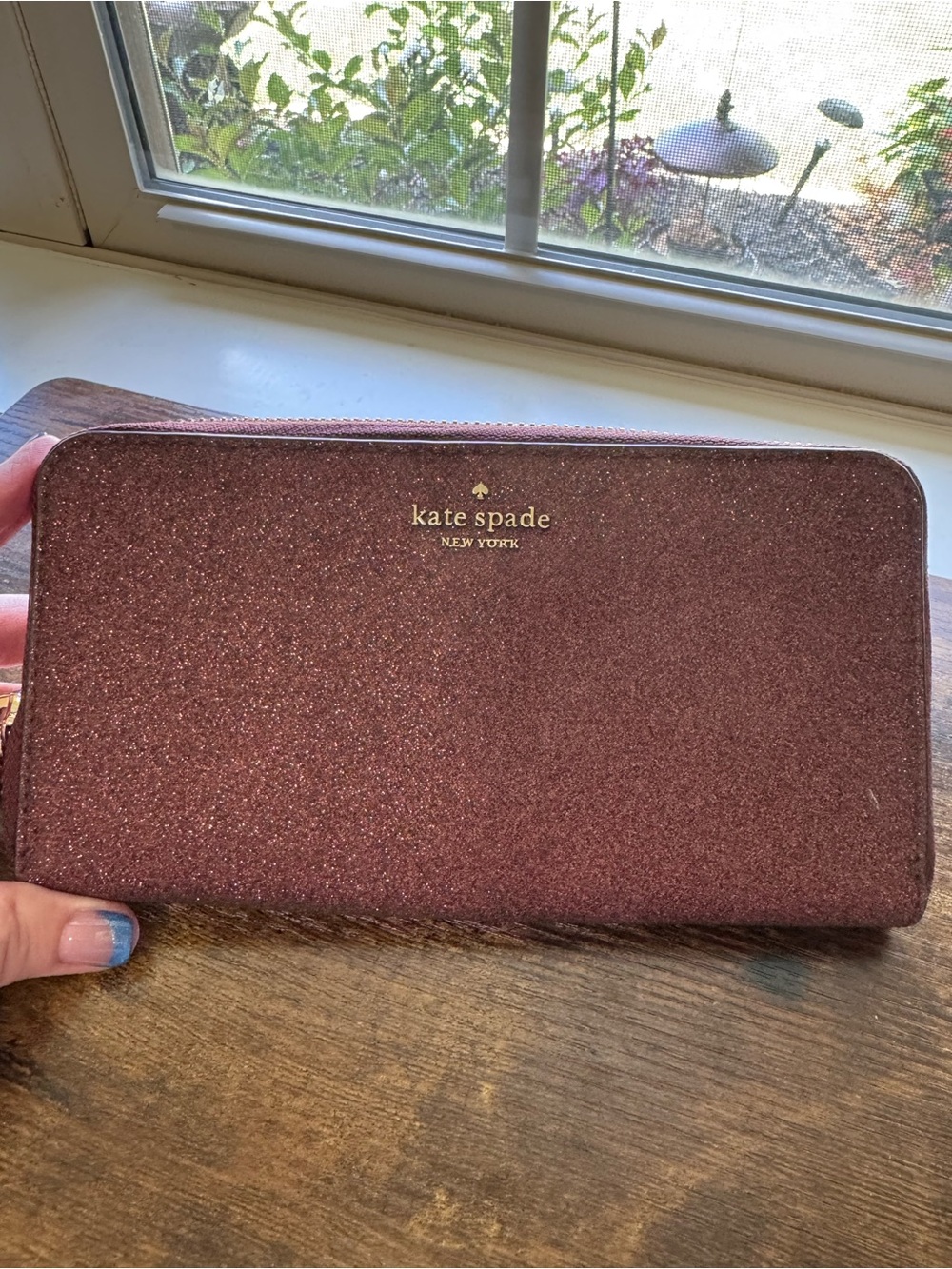 Kate Spade New York Staci Glitter Continental Zip Around Wallet